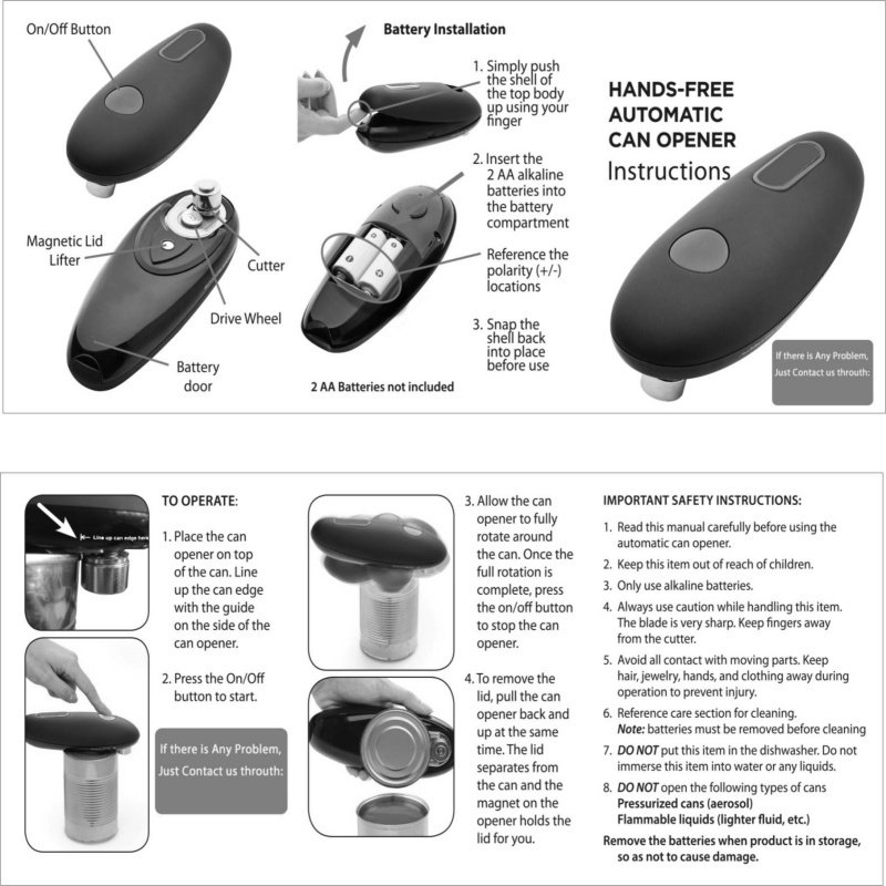Electric Can Opener Automatic Jar Bottle Can Machine One Touch Portable Kitchen Hand Free Opening Opener Tool Gadgets - Image 3