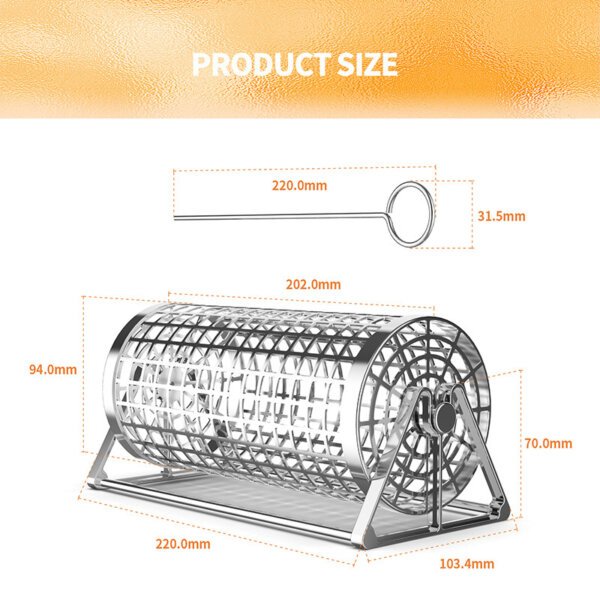 Basket Outdoor Smoking Cage Portable Barbecue Net Rolling BBQ Grill - Image 6